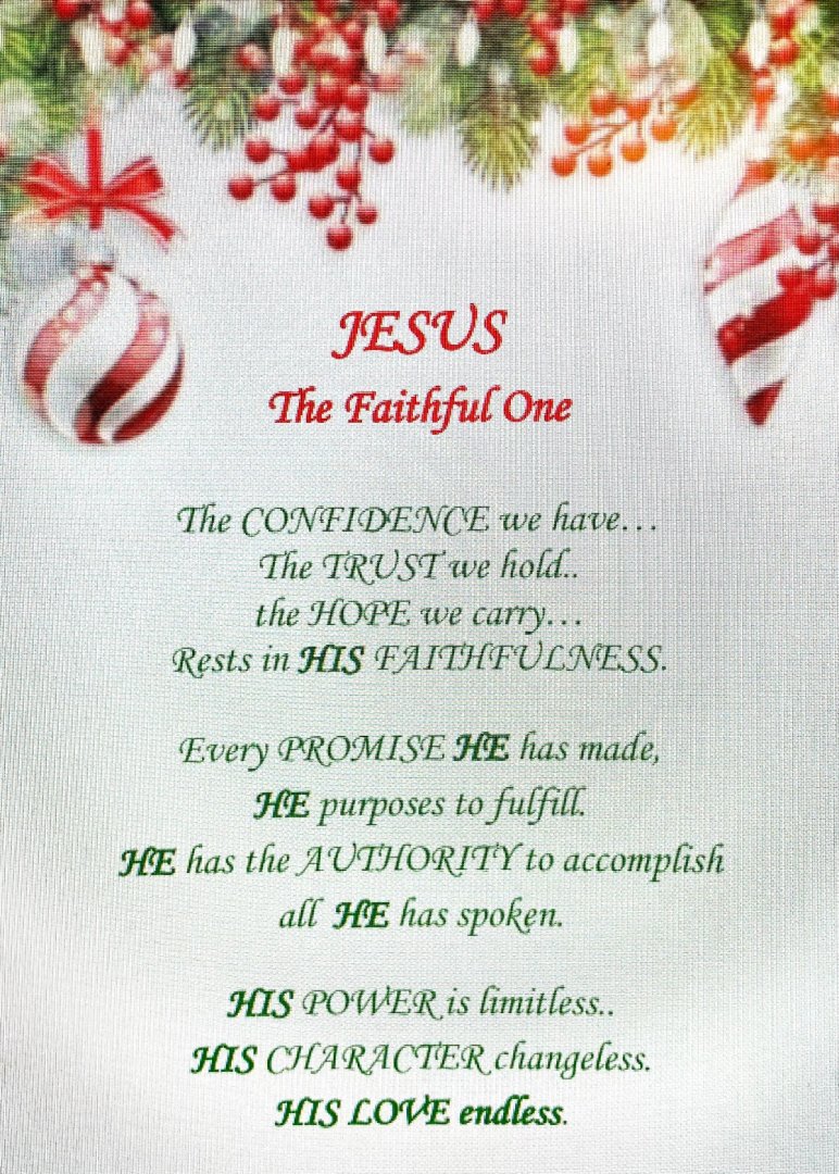 Jesus the faithful one christmas card.