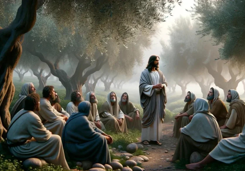 Group gathered around a man in robes.